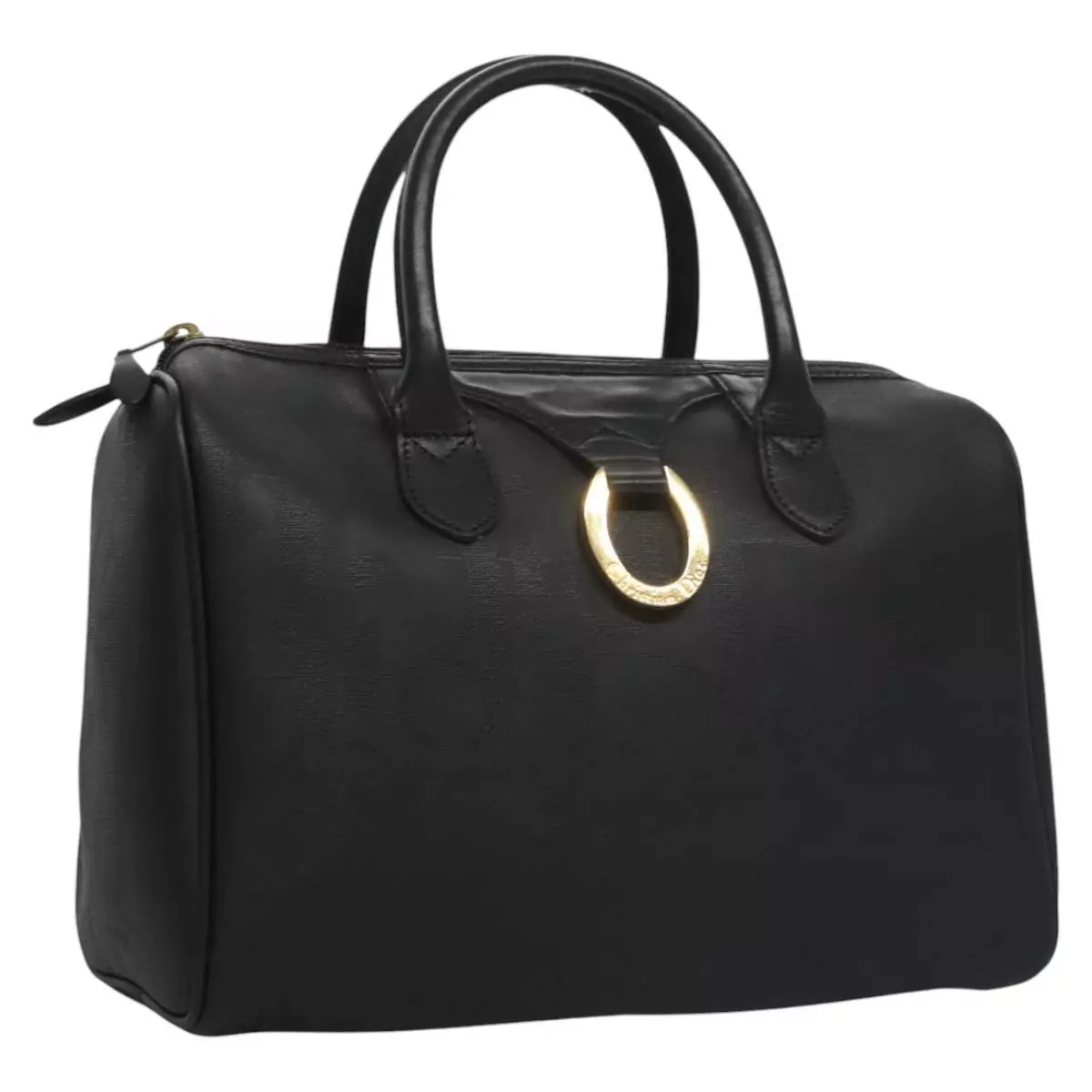 Sac à main Christian Dior trotteur toile PVC cuir noir authentique BD334
