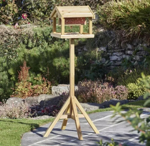 Wooden Bird Table Garden Feeder Feeding Station Bird House Traditional Standing - Picture 19 of 34
