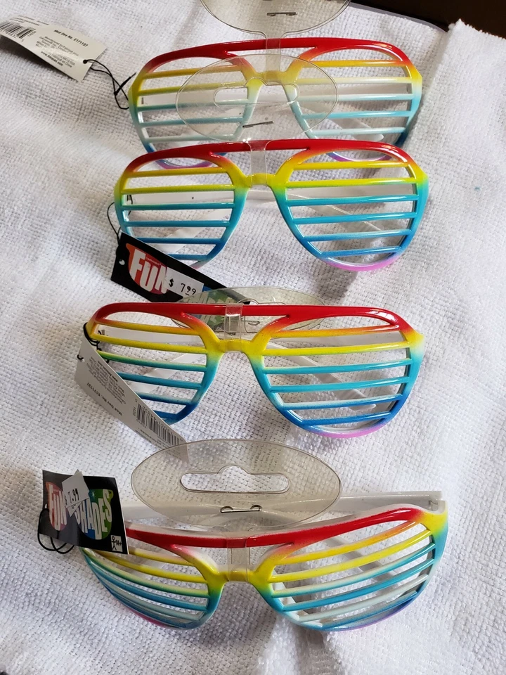 Amscan Gafas Ranura Plástico Fiesta Accesorio Arco Iris Orgullo Divertido ¡Aspecto Retro! Foto 3 de 4