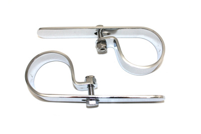Chrome 1-7/8'' Exhaust ''P'' Clamp Set Harley Shovelhead FLH 
