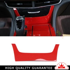Car U-shape Center Console Frame Fit For Cadillac CT6 2016-2020 Red Carbon Fiber
