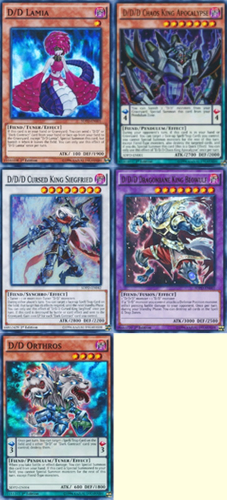 d&d card sleeves Yugioh Art Sleeves Konami Yu-Gi-Oh! ARC-V Card Sleeves – D/D/D Chaos King  Apocalypse, 55 Count, Japanese Size, Glossy Dragon Card Sleeves