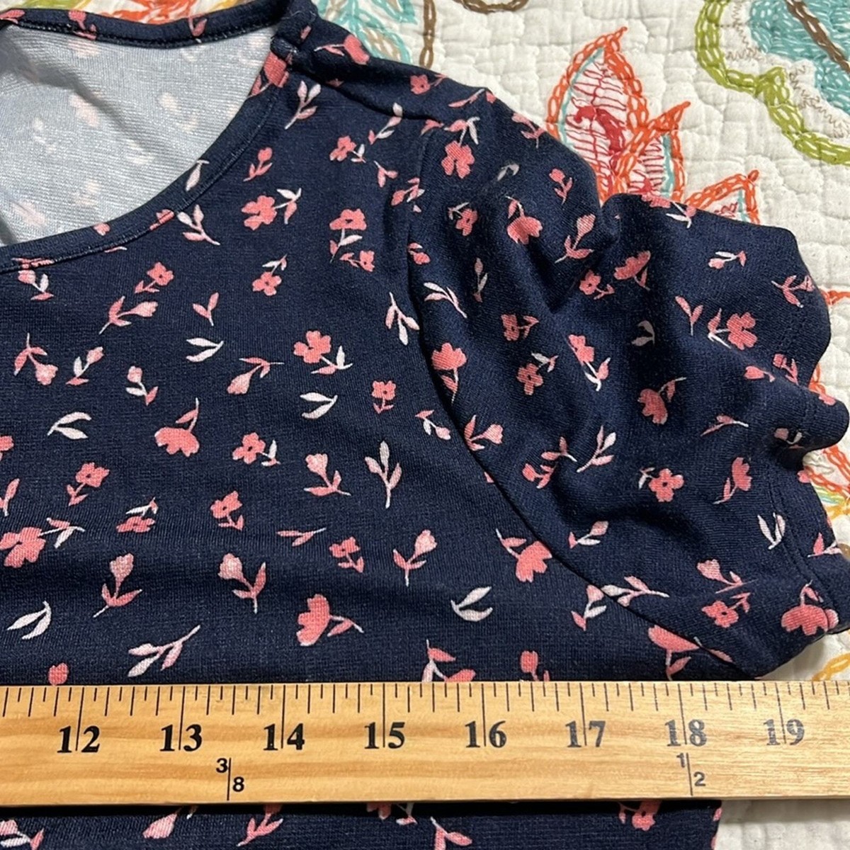 41 Hawthorn large Stitch Fix Brigitte knit dress ditsy floral navy pink  flowers