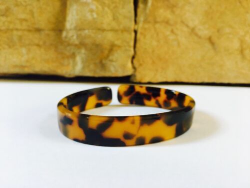 NEW Preppy Faux Tortoise Shell Cuff Bracelet Bangle Stack Fashion Bracelets - Picture 2 of 6