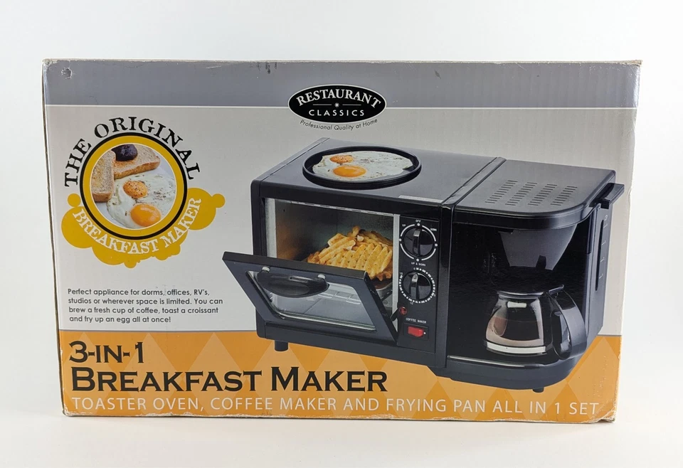 The Original Breakfast Maker 3 en 1 - Horno tostador, cafetera y sartén NUEVO Foto 3 de 4