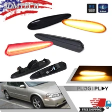 For 2000-2003 Nissan Maxima Smoked Front Rear Amber Red LED Side Marker Lights