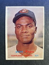 1957 Topps Baseball Dave Pope Cleveland Indians Card #249 (b)