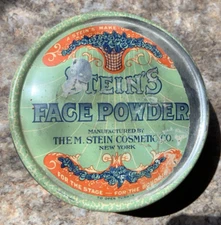 Vintage STEIN'S FACE POWDER TIN, M. Stein Cosmetic Co., Est.-1920s-30s