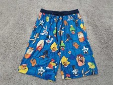 Looney Tunes Shorts Mens 26" Blue Elastic Waist Drawstring Classic Sleepwear