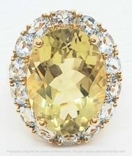 3Ct Oval Cut Simulated Citrine Women's Halo Engagement Ring 14K Yellow Gold Over