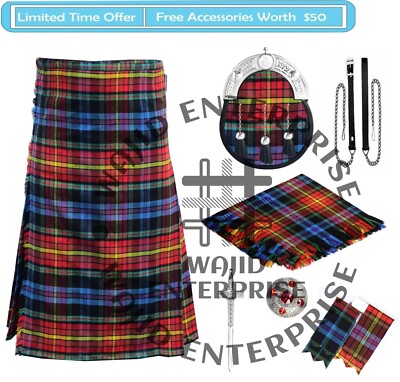 Scottish Handmade LGBTQ Tartan Yard KILT PCS Kilt Sporran Deal for  Men's