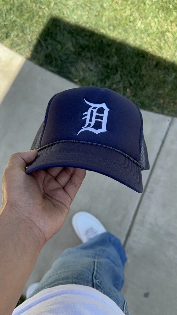 New Detroit Tigers Navy Blue Trucker Hat For Men, Mesh Trucker Hat Snapback