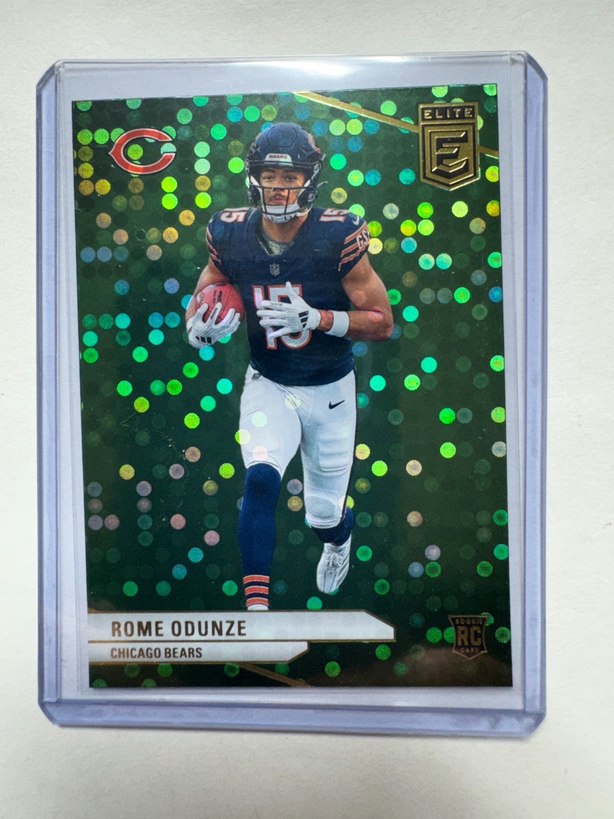 Rome Odunze 2024 Panini Donruss Elite Green Disco Rookie RC Chicago Bears #103