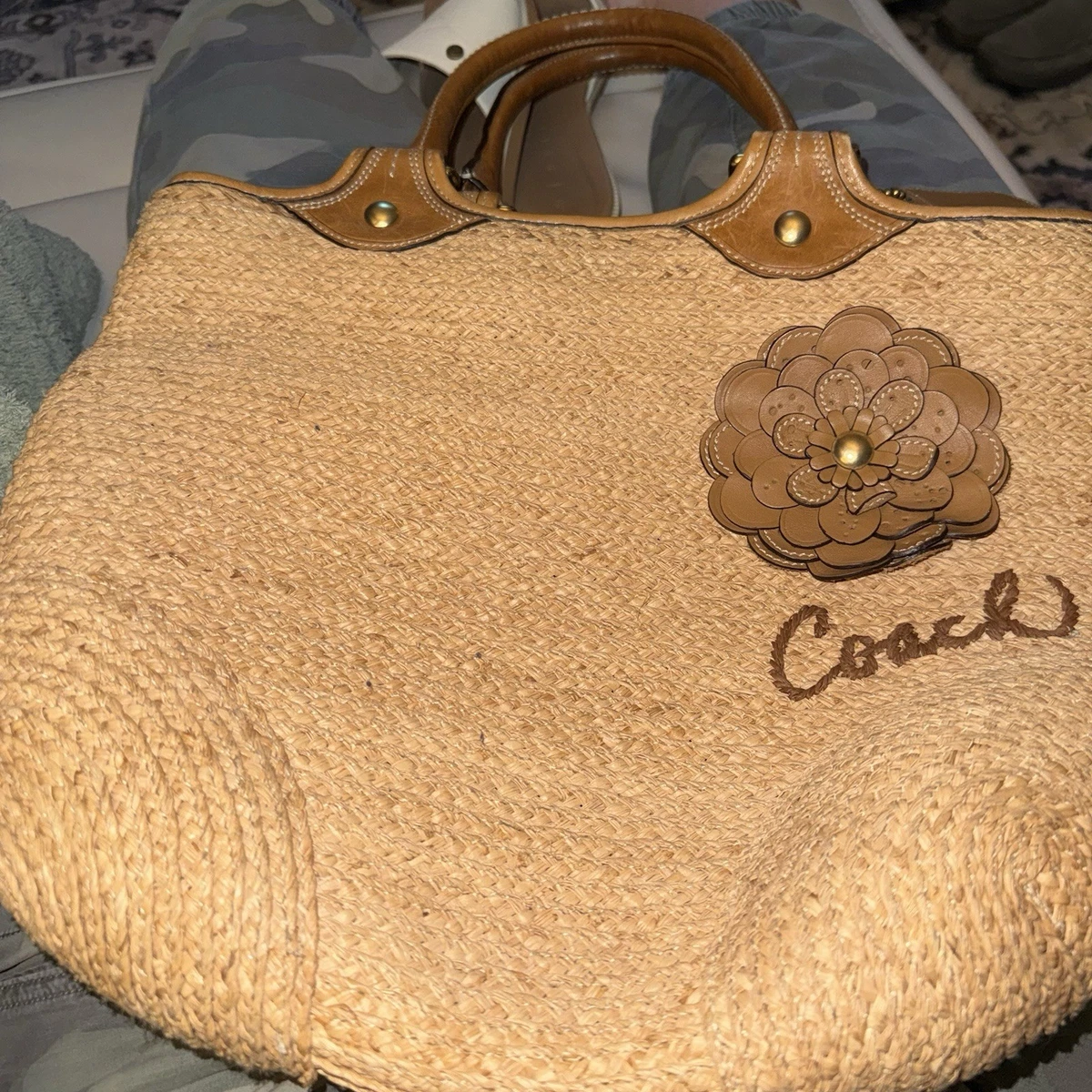Coach Floral Bags & for Straw Exterior Women for sale | eBay