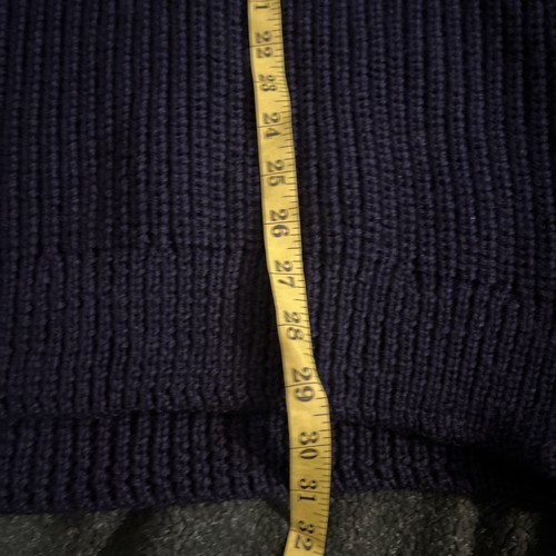 Aran Crafts Wool Turtleneck Sweater Womens XL Navy Blue Ribbed Chunky Ireland - Picture 4 of 8