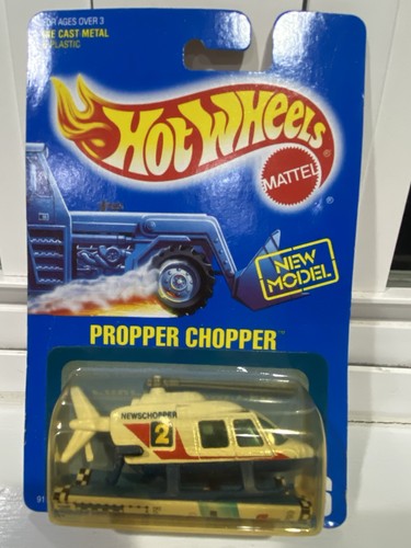 Hot Wheels Propper Chopper (Newschopper 2), #9112, BBP#86 -- Blanco - Imagen 3 de 8