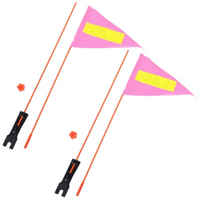 #ad 2 Pcs Small Bike Flag Safety Warning Sign Caution Flags for Bikes Kids $26.92