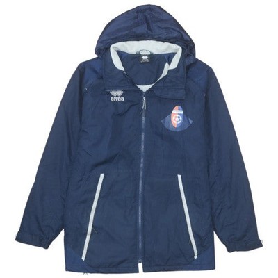 Errea Fußballjacke Herren blau XS mit Kapuze gefüttert wasserabweisend