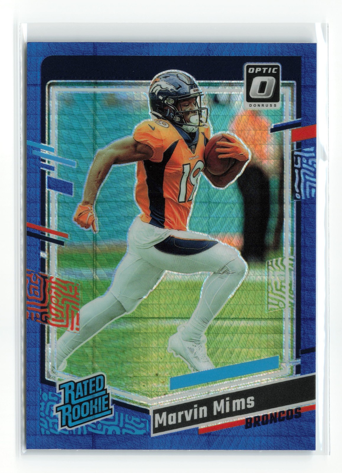 MARVIN MIMS #231 2023 PANINI OPTIC BRONCOS ROOKIE RC HYPER BLUE