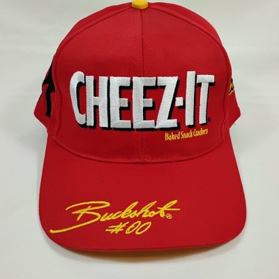 Buckshot Racing Cheez-It Snapback Hat Red Yellow #00 Baseball Cap Vintage