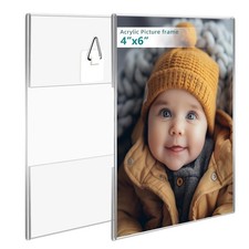 Bluesun 4x6 Picture Frame set of 2 pack Acrylic Frames - Transparent 8x10 Cle...