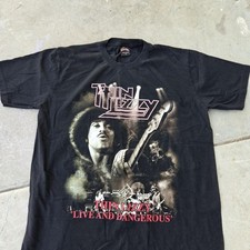 Thin Lizzy Band Live And Dangerous Albums Basic Black T shirt NH27340