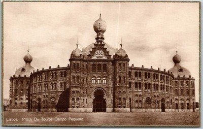 Praça de Touros Campo Pequeno Bullring Lisboa Portugal C.1910s Sepia RPPC