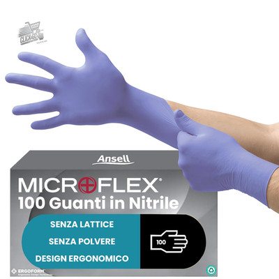 XL Microflex 93-843 Disposable Nitrile Gloves Disposable Dust Free 100P