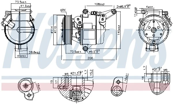 COMPRESSOR AIR CONDITIONING 890948 FOR MAZDA P5XC/P5XB/P5Y5/P5-VPS/P5X0 1.5L - Image 2 of 4