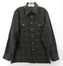 VINTAGE Levis Shirt Men Large Blue Flannel 70s Sportswear Board Shirt Plaid Flap