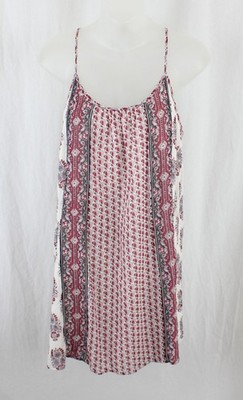 Soft Joie Women's White Pink Multi Print Cotton Sleeveless Racerback Dress XS