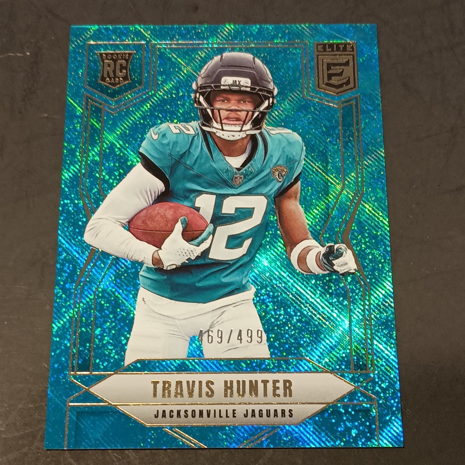 2025 Panini Donruss Elite - Rookies Travis Hunter #114 Teal Matrix /499 (RC)