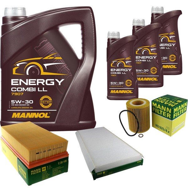 Mann Inspektionspaket Filterset 8L Mannol Energy 5W-30 FüR BMW E53 3.0I-image