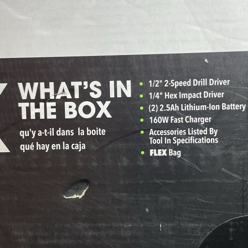 Kit combinado de taladro y atornillador de impacto sin escobillas FLEX 24V 2 baterías/estuche FXM201-2AP - Imagen 4 de 7