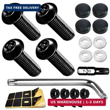 Aootf Anti Theft License Plate Screws- Black Bolts For Locking Car Tag Frame An