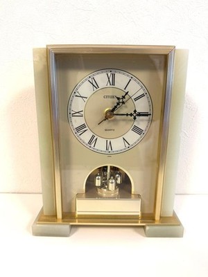 Citizen Desk Clock Marble 20.5x8x25 cm Gray Vintage Japan Rare Art-Deco