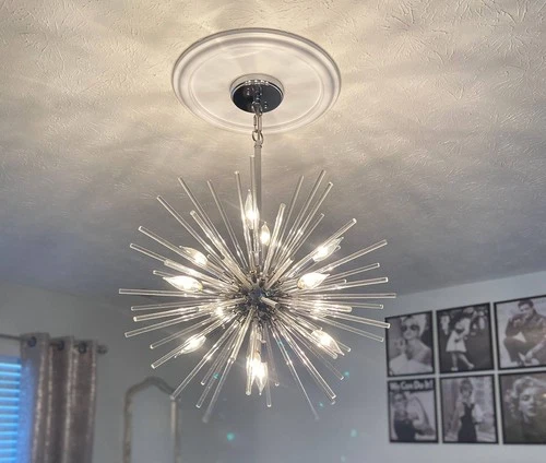 Maxim Polaris 40" Wide Modern Chrome Starburst Sputnik Pendant Light - Picture 7 of 10