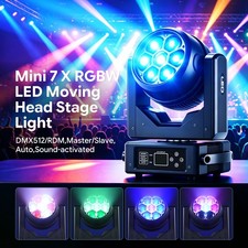 4 PCS 7x40W RGBW Bee Eye LED Beam Moving Head Light Zoom Wash Stage Light Show