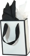 Small Gift Bags with Handles & Tissue Paper4 Pack Mini White & Black Gift Bag...