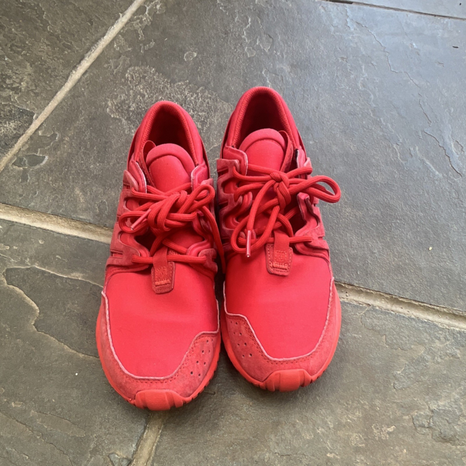 adidas Tubular Radial Red Men's Athletic Sneaker Lace Up Low