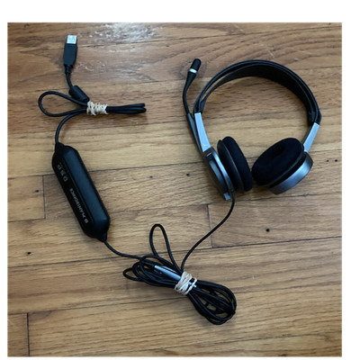 Plantronics DSP-500 USB Stereo Headset Noise-Cancel Boom Mic Volume 2m Gray