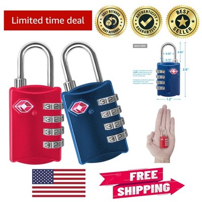 Travel Safely with 2 TSA Approved Steel Padlocks - Compact 4-Digit Combination