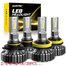 AUXITO 9005+H11 High Power Mini LED Headlight Bulb 6500K White Fanless 100W 2/4X