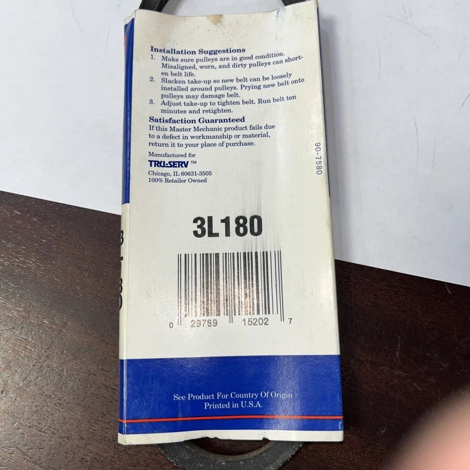 Master Mechanic V-BELT 114736 3/8" x 18" 3L180 Foto 3 de 3