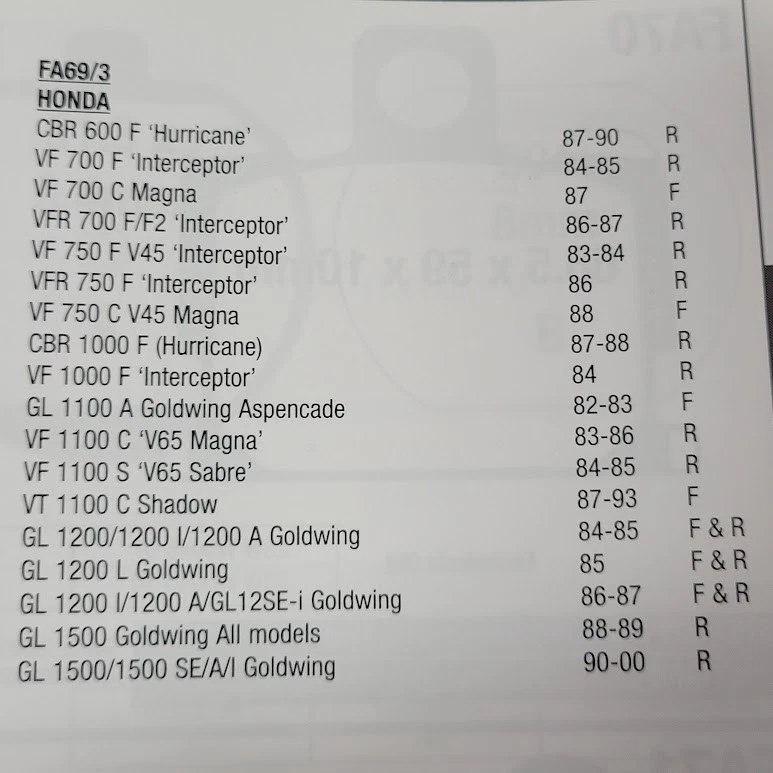 CANTIDAD 2 PASTILLAS DE FRENO NUEVAS EBC FA69/3 HONDA HURRICANE MAGNA SABRE GOLDWING INTERCEPTOR Foto 4 de 4