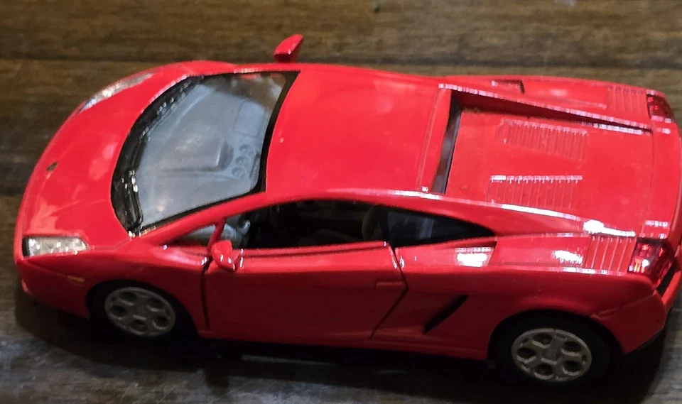 Súper coche suelto Kinsmart Lamborghini Gallardo rojo retroceso escala 1/32 5" Foto 4 de 4