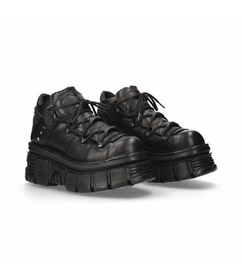 Schuhe Mit Beschlägen In Schwarz Und Zwischensohle M.106N-S52 Von New Rock