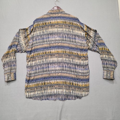 Haupt Men's Multicolor Long Sleeve Button Up Rayon Shirt Size 44-XL-17.5 - Picture 4 of 7