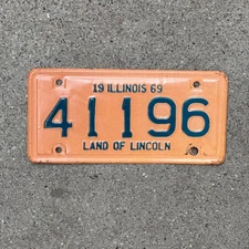 1969 Illinois Motorcycle License Plate Auto Tag Garage Decor Vintage 41196