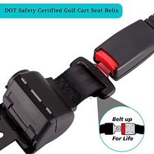 10L0L 4PCS Universal Retractable Golf Cart Seat Belt Kit with Bracket for